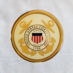 United States Coast Guard large metal enamel medallion 4.25" batesville